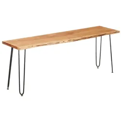 TV-Tisch Live Edge 140 x 37 x 52 cm Braun Schwarz Akazienholz