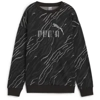 Puma Essentials+ Animal Print Fleece Crew Sweatshirt Damen 01 black M