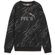 Puma Essentials+ Animal Print Fleece Crew Sweatshirt Damen 01 black M
