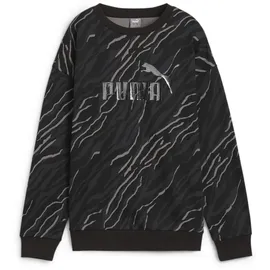 Puma Essentials+ Animal Print Fleece Crew Sweatshirt Damen 01 black M