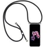 YMCASE Handykette Handyhülle für Huawei P50 Pro mit Band - Handy-Kette Handy Hülle mit Kordel zum Umhängen Handyanhänger Halsband Lanyard Case - Transparent Schutzhülle in Schwarz