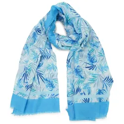 HARPA Schal SEDA mit Botanik-Print und Metallic-Effekt blau 