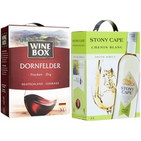 Wine Box Dornfelder Landwein Rhein trocken Bag-in-Box (1 x 3 l) & Stony Cape Chenin Blanc Südafrika trocken Bag-in-Box (1 x 3 l)