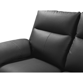 vente-unique Relaxsofa 3-Sitzer - Büffelleder - Schwarz - PAKITA