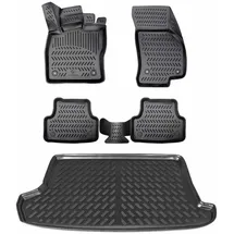 Elmasline 3D Gummimatten & Kofferraumwanne Set für VW T-ROC 2017-2025 oberer Ladeboden | Antirutsch mit hohem 5cm Rand | Passt Nicht in Cabrio!!