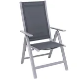 Outflexx Klappstuhl, silber/grau, Alu/Textilene, 70x58x106cm
