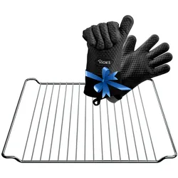 VIOKS Grillrost kompatibel mit Bauknecht 481245819334 mit 2x Ofenhandschuhe