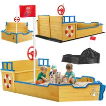 Kidiz Sandkasten Ahoi mit Abdeckung Blau
