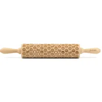 Folkroll Teigroller FOLKROLL "3D-Motiv-Teigrolle", braun, L:43cm, Buchenholz, Teigroller, Bienenwaben