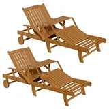 Juskys Sonnenliege SunScape 196 x 72,5 x 30 cm natur 2 St.