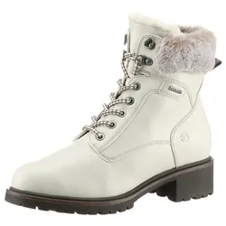 Winterboots, Blockabsatz, Winterstiefelette, Schnürboots in veganer Verarbeitung, Gr. 39, offwhite, , 47931323-39