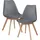 [en.casa] Esszimmerstuhl Fläten 2er Set Cord Grau