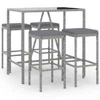 vidaXL Gartenbar-Set 5-tlg. Grau