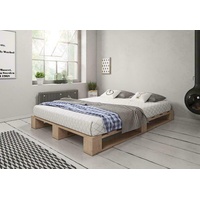 Palettenbett aus Holz Holzbett Massivholzbett Bett aus Paletten 140x200 cm