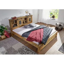 MASSIVMOEBEL24.DE Bett Mango 190x220x105 natur lackiert Railway 143