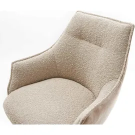 DeLife Barstuhl Alja-Flex Materialmix Mikrofaser Schlamm / Bouclé Schlamm Kufengestell Edelstahl Taschenfederkern, Barstühle