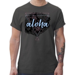 Shirtracer T-Shirt Aloha Sommerurlaub Herren grau L