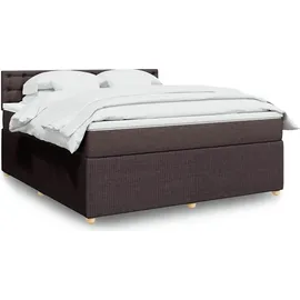 vidaXL Boxspringbett mit Matratze Dunkelbraun 180x200 cm Stoff