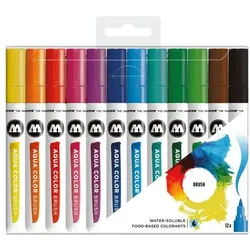 MOLOTOW 12er-Pack Marker Aqua Color Brush »Basic-Set 1« türkis