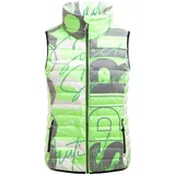 Soccx Damen Steppweste mit Kapuze im Kragen und All Over Print Neon Leaf, Xxxl - 3XL