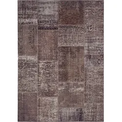 Vintage Teppich Patchwork 170 x 240 cm Mischgewebe Grau Anthrazit