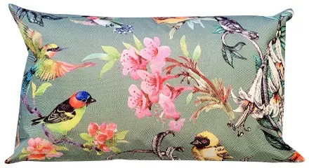 Kissen Outdoor 30x50cm Vögel grün