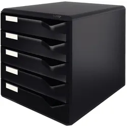 LEITZ Schubladenset Post-Set, 5 Schubladen, schwarz