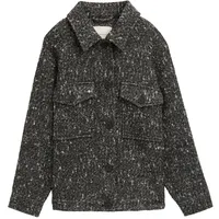 Tom Tailor DENIM Damen Bouclé Jacke mit Brusttaschen, schwarz,