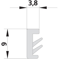 Kermi 5409 1x Dichtleiste Länge 1865 mm 6034650