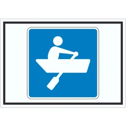 Ruderboote erlaubt Symbol Aufkleber A2 (420x594mm)