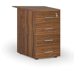 Schreibtischcontainer PRIMO WOOD, 4 Schubladen, Nussbaum