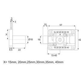 BMB Aufschraubschloss Dornm.15-40mm L/R/lad gl.BMB