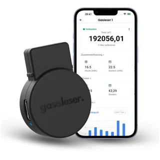 gasleser – WLAN Gaszähler | Zählerstand & Gasverbrauch live in App | Plug and Play Installation | Gas Reader