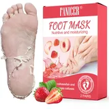 2 Paar Hornhautentferner, Hornhaut Entfernen Fuß, Fuß Exfoliating Fußmaske, Effektive Fußpflege, Fuß Hornhaut Entferner Für Zarte Füße, Foot Peel Mask für Männer und Frauen (Pfirsich+Erdbeere)