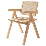 Lookway Rattanstuhl BOHO Essstuhl mit synthesisches Rattan braun