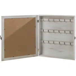 Schlüsselkasten 35 x 0 x 0 cm Braun/Weiß-Beige