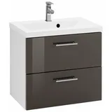 WELLTIME Waschbeckenunterschrank WELLTIME "Venedig", weiß (weiß, grau, grau), B:60cm H:54cm T:39cm, Schränke, Waschbeckenunterschrank, Badmöbel, Waschtisch inkl. Waschbecken, Breite 60 cm