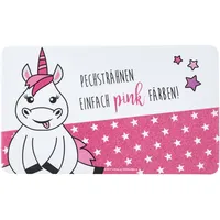 Gedalabels Einhorn Frühstücksbrettchen Melamin 1-tlg. 23,5 x 14,5 cm Pink/Weiß