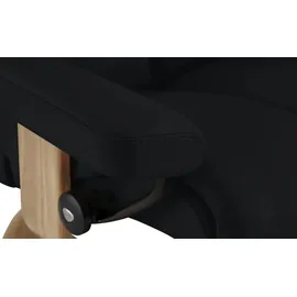 Stressless Relaxsessel Leder 77 x 108 x 76 cm Schwarz mit Hocker