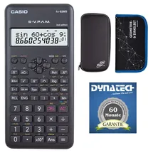 DynaTech Casio FX-82 MS 2nd + Schutztasche kompatibel mit Rechner + Zirkelset Garantie auf 60 Monate - wissenschaftlicher Schulrechner Nicht programmierbar elektronisches Display Batterie