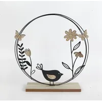 Trendline Aufsteller Holz mit Vogel und Blumen 29 x