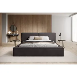 FEDVE Polsterbett Doppelbett Lopra Bett Bettkasten 180x200 cm Dunkelgrau (Magic Velvet 2273) - Dunkelgrau