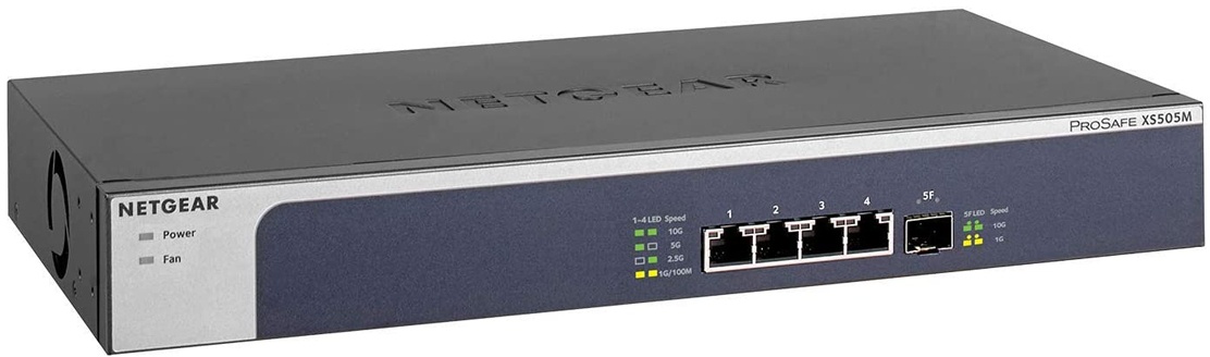 NETGEAR XS505M Unmanaged Switch 4x 10 Gbit/s Ethernet, 1x 10 Gbit/s SFP+