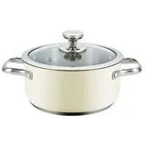 Haeger Kochtopf mit Deckel, Beige, Ø 18 cm