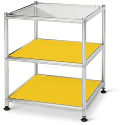 Tchibo - Beistelltisch »Cn3« - 40x40x46,5cm - chrom - Glas / Glas / Metall
