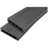 Doppelzellige Terrassendiele Aus Verbundholz – Farbe – Anthrazitgrau, Dicke – 25 Mm, Breite – 14 Cm, Länge – 240 Cm, Überdachte Fläche In M2 – 0,34