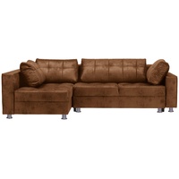 Livetastic Ecksofa, Braun, Textil, Uni, 3-Sitzer, Füllung: Schaumstoff, Silikon, Ottomane links, L-Form, 266x167 cm, Bettkasten erhältlich, seitenverkehrt Bettfunktion Hocker Rücken echt, Wohnzimmer, Sofas & Couches, Wohnlandschaften, Ecksofas