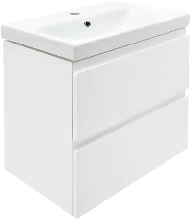 Cersanit Dormo Badezimmerschrank mit Waschbecken 50x63x34,5 cm weiß glanz SIKONCMO006BL