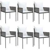 vidaXL Gartenstuhl mit Kissen 54 x 61 x 83 cm braun 6 St.