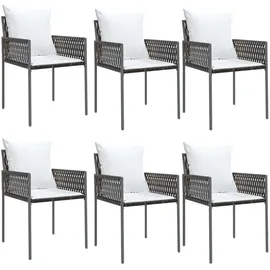 vidaXL Gartenstuhl mit Kissen 54 x 61 x 83 cm braun 6 St.